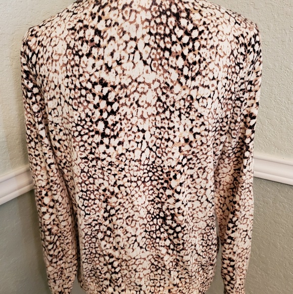LANDS' END Leopard Print Cardigan Sweater - Picture 4 of 8